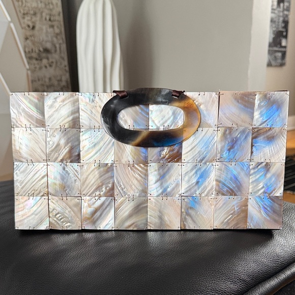 AZIOTIKA Handbags - NWT Elegant Mother of Pearl Clutch